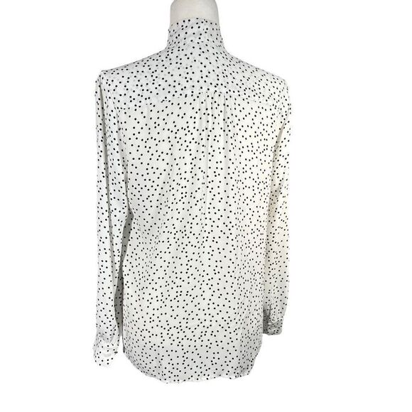 Judith & Charles Womens Size Small 6 Polka Dots Cut-Out Bow Neck Blouse Top Blac - Picture 6 of 13